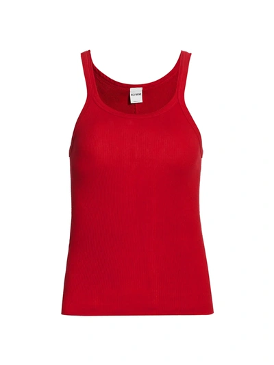 Shop Re/done The Ribbed Tank In Bold Red