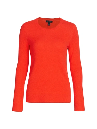 Shop Saks Fifth Avenue Collection Cashmere Roundneck Sweater In Fiesta Orange