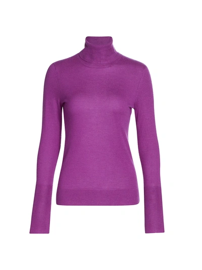 Shop Saks Fifth Avenue Collection Cashmere Turtleneck Sweater In Sparkling Grape