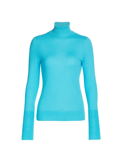 Shop Saks Fifth Avenue Women's Collection Cashmere Turtleneck Sweater In Seaside Teal