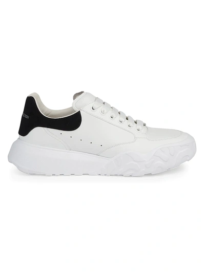Shop Alexander Mcqueen Men's Court Sneakers In Black White