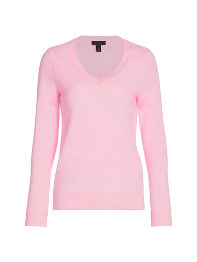 Shop Saks Fifth Avenue Collection Cashmere V-neck Sweater In Rosy Pink