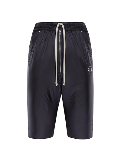 Shop Moncler Pod Padded Knee-length Nylon Shorts In Black