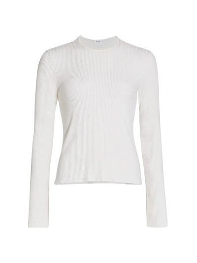 Shop Re/done Women's 60s Slim-fit Long-sleeve Rib Top In Vintage White