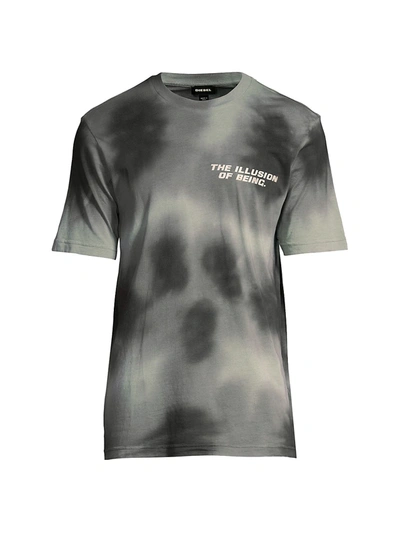 Shop Diesel Men's Tie-dye T-shirt In Grey Black
