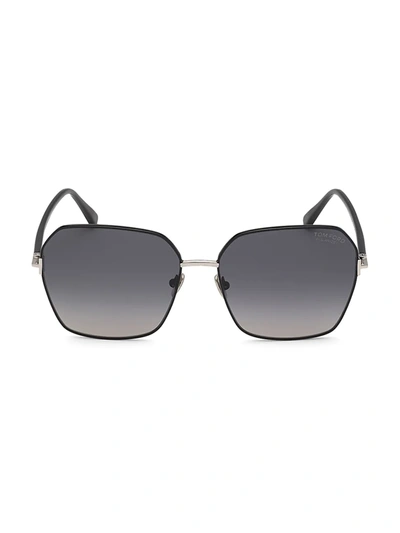 Shop Tom Ford Women's Claudia 2 62mm Square Sunglasses In Black