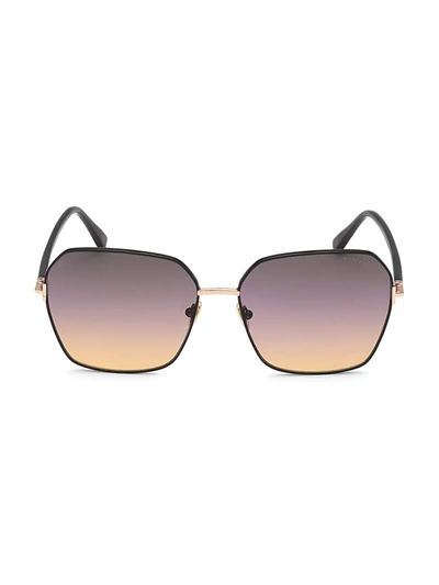 Shop Tom Ford Women's Claudia 2 62mm Square Sunglasses In Black