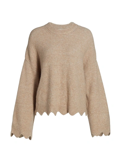 Shop 3.1 Phillip Lim / フィリップ リム Scallop Crewneck Sweater In Taupe