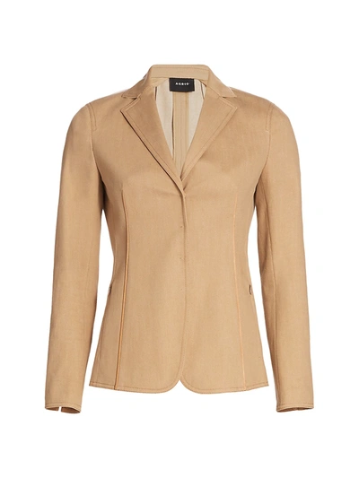 Shop Akris Nadia Wool & Cotton Piqué Jacket In Cardboard