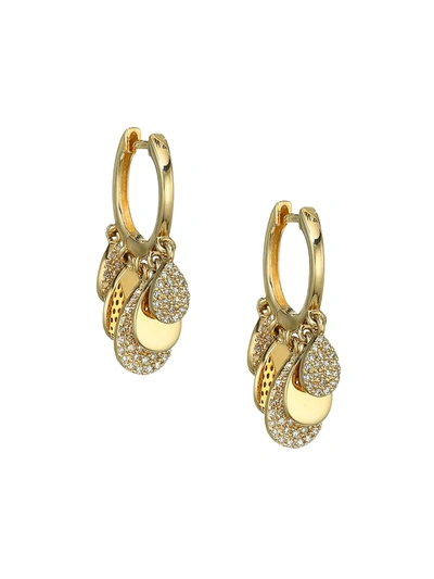 Shop Nina Gilin Women's 14k Yellow Gold & Diamond Huggie Earrings