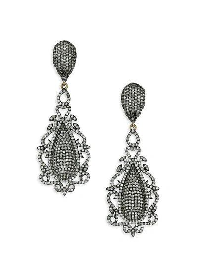 Shop Nina Gilin Women's Diamond Chandelier Earrings In Gold
