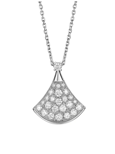 Shop Bvlgari Women's Divas' Dream 18k White Gold & Diamond Pavé Pendant Necklace