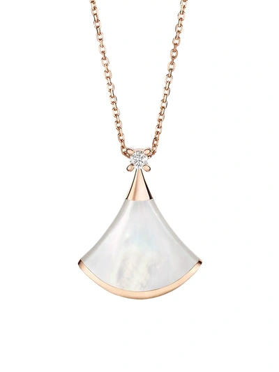 Shop Bvlgari Women's Divas' Dream 18k Rose Gold, Mother-of-pearl & Diamond Pendant Necklace