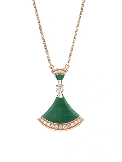 Shop Bvlgari Women's Divas' Dream 18k Rose Gold, Malachite & Diamond Pendant Necklace