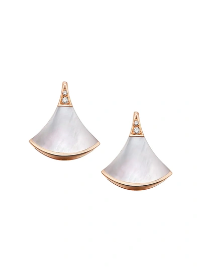 Shop Bvlgari Women's Divas' Dream 18k Rose Gold, Mother-of-pearl & Diamond Earrings