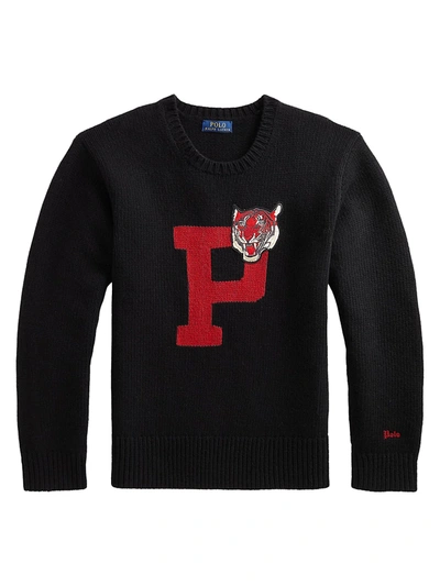 Shop Polo Ralph Lauren Men's Polo Tiger Wool-blend Crew Sweater In Black