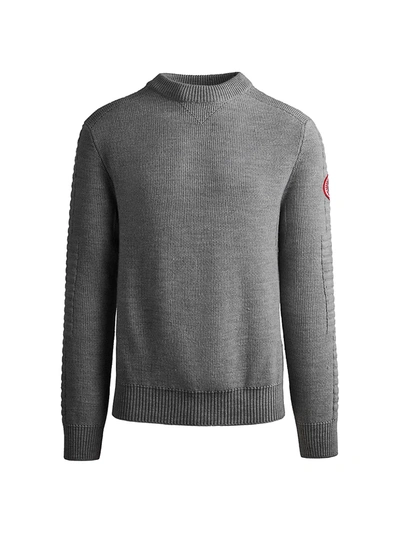 Shop Canada Goose Men's Paterson Ribbed Wool Sweater In Iron Grey