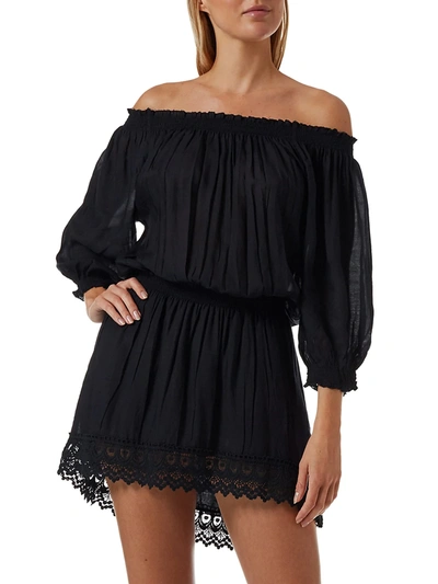 Shop Melissa Odabash Women's Ivy Off-the-shoulder Dress In Black