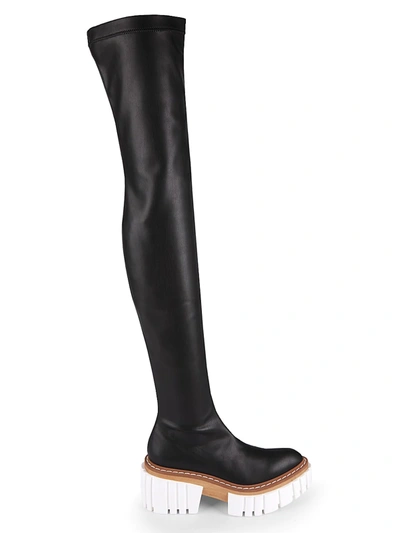 Shop Stella Mccartney Emilie Lug-sole Over-the-knee Boots In Black