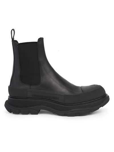 Shop Alexander Mcqueen Men's Tread Slick Chelsea Boots In Black Silver