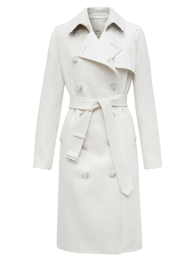 Shop Burberry Studded Trench Coat In Natural White