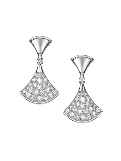 Shop Bvlgari Women's Divas' Dream 18k White Gold & Diamond Earrings