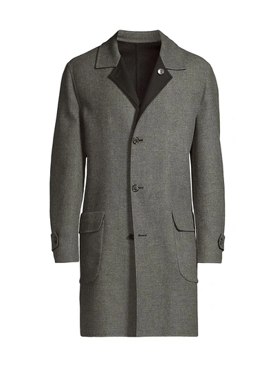 Shop Corneliani Men's Wool & Cashmere Top Coat In Charcoal
