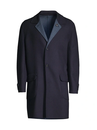 Shop Corneliani Men's Wool & Cashmere Top Coat In Navy