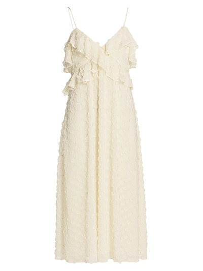 Shop Zimmermann Ruffle Bodice Slip Dress In Pearl