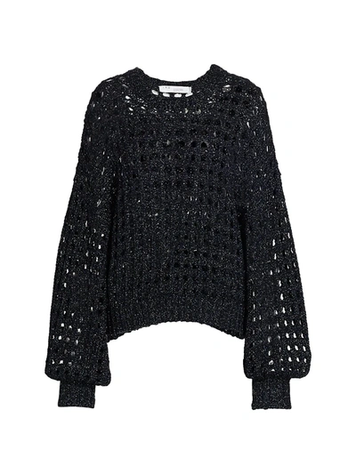 Shop Iro Alyne Open-knit Sweater In Black