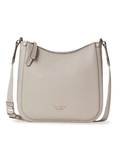 Shop Kate Spade Women's Medium Roulette Leather Hobo Bag In Warm Taupe