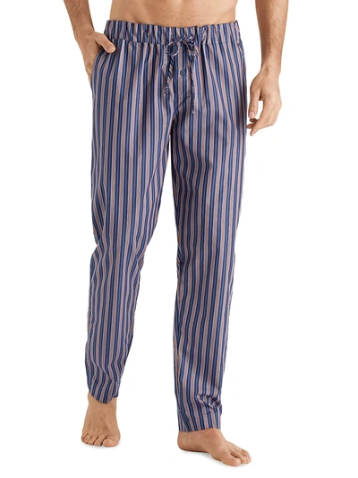 Shop Hanro Men's Night & Day Cotton Lounge Pants In Orange Blue