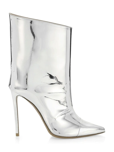 Shop Alexandre Vauthier Women's Alex Mirror Metallic Ankle Boots In Silver