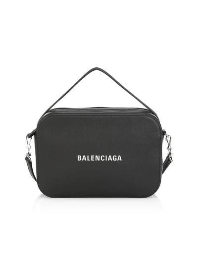 Shop Balenciaga Women's Everyday Leather Camera Bag In Black White