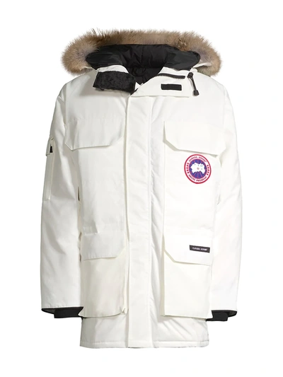 Canada Goose Expedition Coyote Fur-trim Down Parka In 433 White | ModeSens