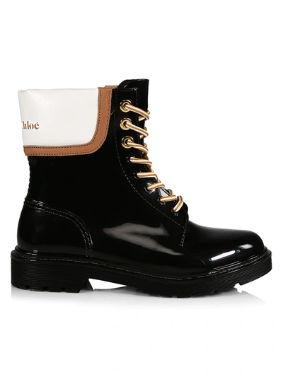 Shop See By Chloé Women's Florrie Lace-up Rain Boots In Black