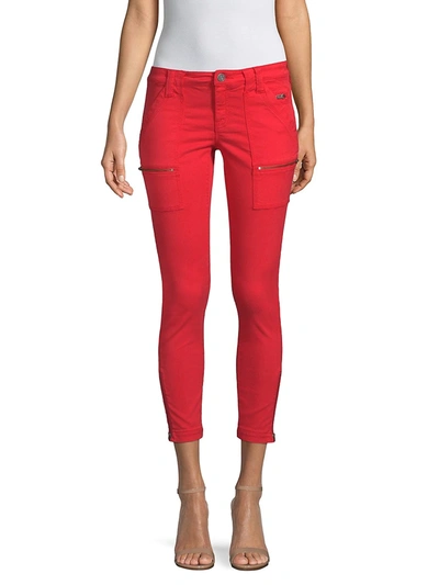 Shop Joie Women's Park Mid-rise Zippered Skinny Pants - Matador Red - Size 28 (4-6)