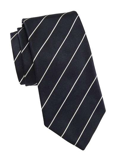 Shop Ralph Lauren Men's Diagonal Stripe Silk Tie In Dark Navy