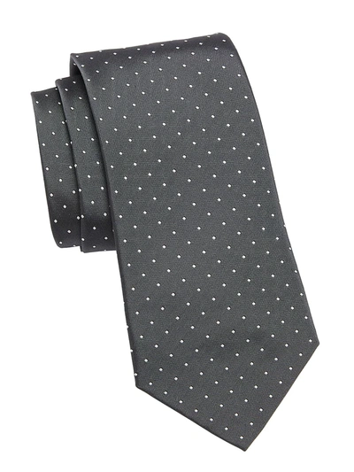 Shop Ralph Lauren Pin Dot Silk Tie In Grey