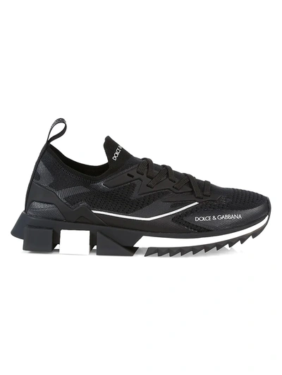 Shop Dolce & Gabbana Sorrento Knit Sneakers In Black White