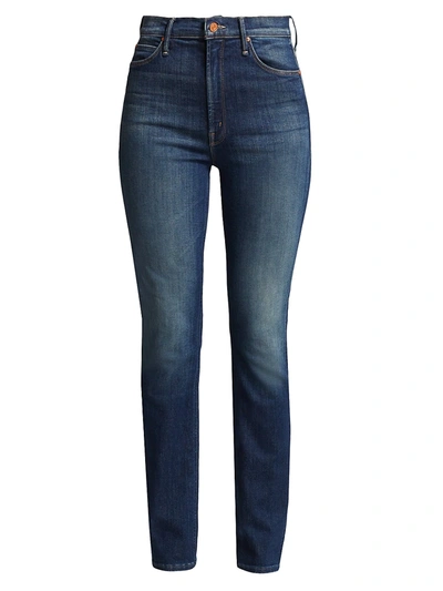 Shop Mother The Dazzler Mid-rise Straight Jeans In Skunk At The Tea Party