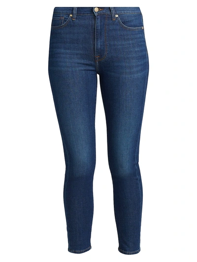 Shop 7 For All Mankind High-rise Ankle Skinny Jeans In Bair Silk Catalina