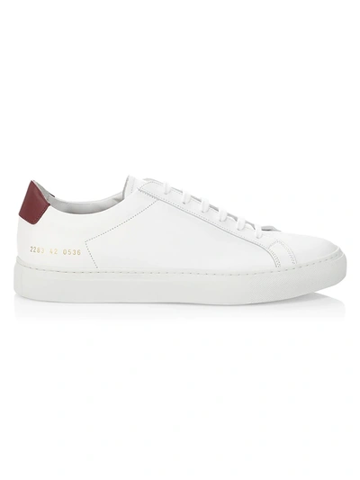 Shop Common Projects Retro Leather Low-top Sneakers In White Red