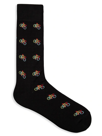 Shop Paul Smith Men's Bike Knit Socks In Black