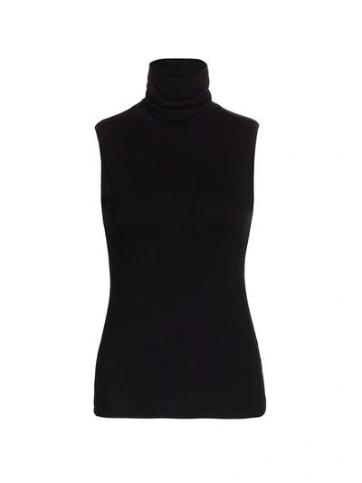 Shop L Agence Women's Ceci Sleeveless Turtleneck In Black