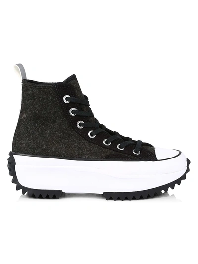 Shop Converse Women's Run Star Hike High-top Felt Sneakers In Black Silver