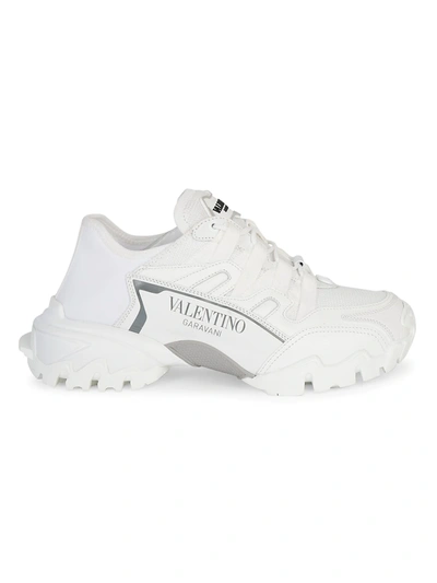 Shop Valentino Climbers Logo Sneakers In Bianco