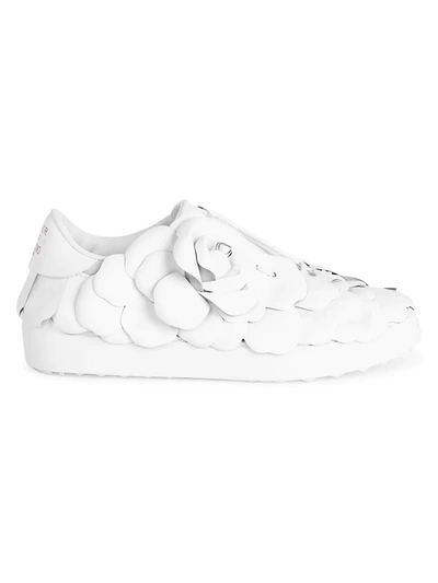 Shop Valentino Women's Atelier 03 Rose Edition Leather Sneakers In Bianco