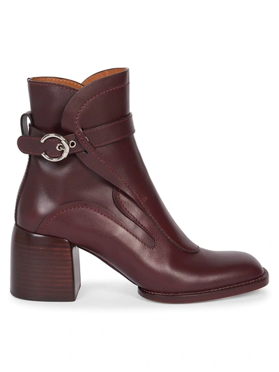 Shop Chloé Gaile Harness Leather Ankle Boots In Purple Sunset