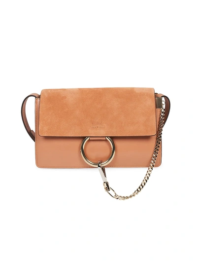 Shop Chloé Small Faye Leather & Suede Shoulder Bag In Brown